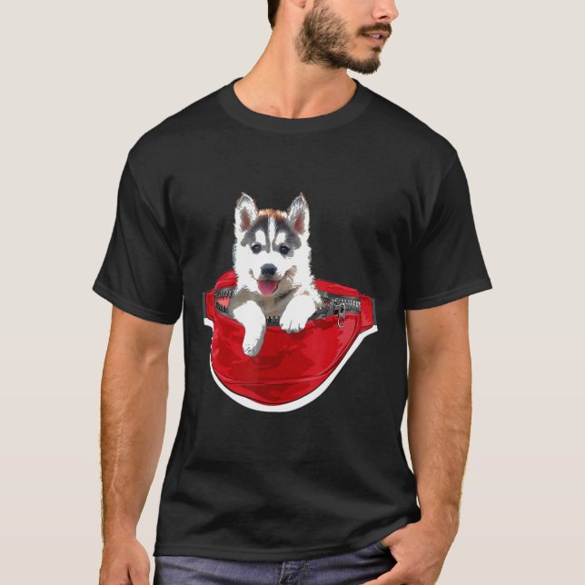 Funny Husky Waist Pack Hund Pocket Älskare Gift T Shirt (Framsida)