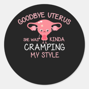 Funny hysterektomi Uterus Borttagning Runt Klistermärke