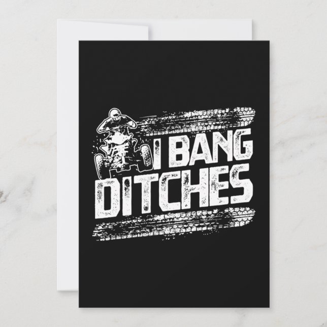 Funny I Bang Ditches Quad ATV Rider Gift Idea Inbjudningar (Framsida)