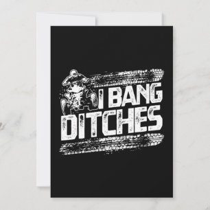 Funny I Bang Ditches Quad ATV Rider Gift Idea Inbjudningar