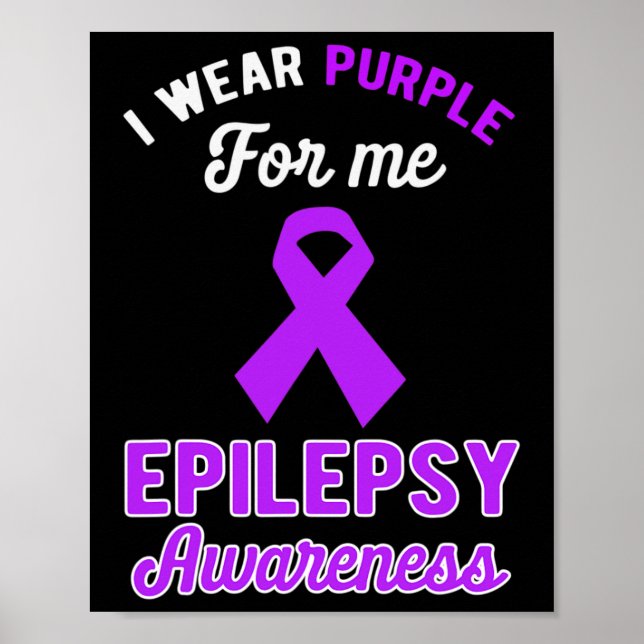 Funny I Bära Lila för me Epilepsy Awareness Purp Poster (Framsidan)