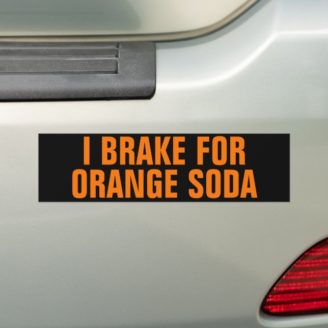 Funny I Brake for Orange Soda Bildekal (På Bil)
