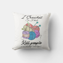 Funny I Crochet Save A Life Yarn Art Kudde