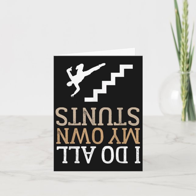 Funny I Do All My Own Stairs Stunts Ide Down  Kort (Framsida)