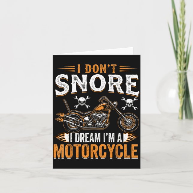 Funny I Don't Snore I Dream I'm A Motorcycle Biker Kort (Framsida)