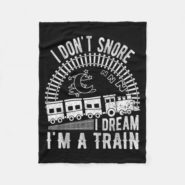 Funny I Don't Snore I Dream I'm A Train Shirt Trai Fleecefilt (Framsidan)