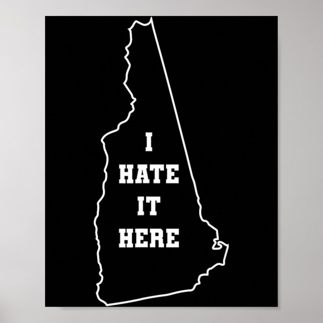 Funny I Hate It Here New Hampshire Nh State Joke  Poster (Framsidan)