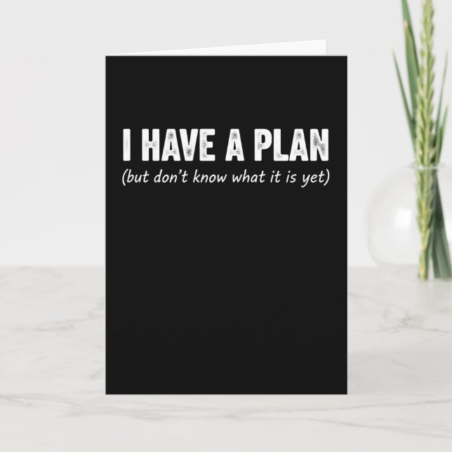Funny I Have Plan Sarcastic Saying Procrastinator Kort (Framsida)