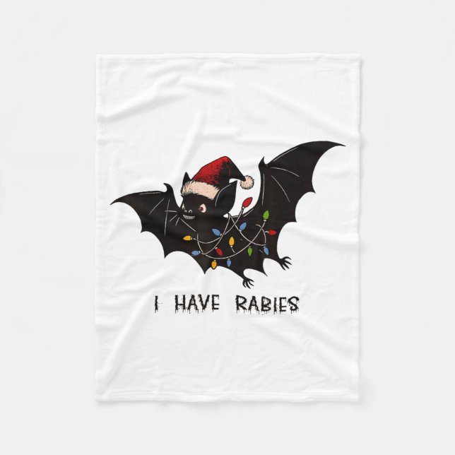 Funny I Have Rabies Christmas Bat Matching Holiday Fleecefilt (Framsidan)