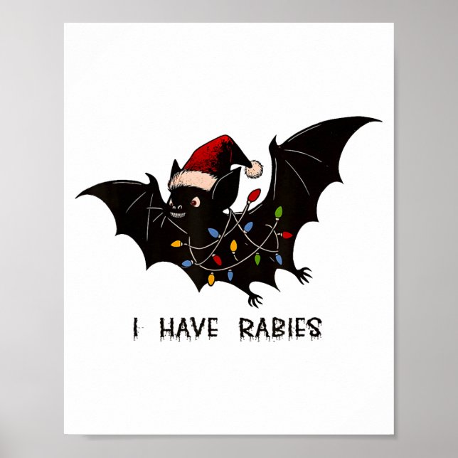 Funny I Have Rabies Christmas Bat Matching Holiday Poster (Framsidan)