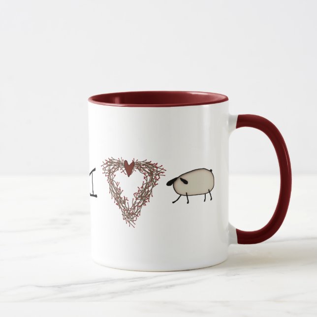 Funny I Heart Ewe Mugg (Höger)