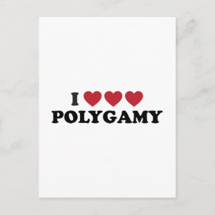Funny I Heart Polygamy Vykort