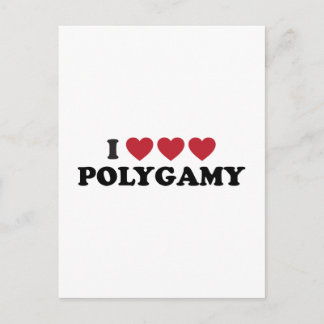 Funny I Heart Polygamy Vykort