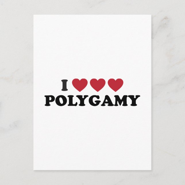 Funny I Heart Polygamy Vykort (Framsida)