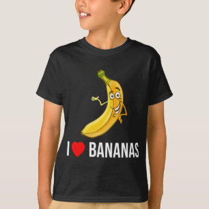 Funny I Kärlek Bananas Heart Banana Tropical Fruit T Shirt