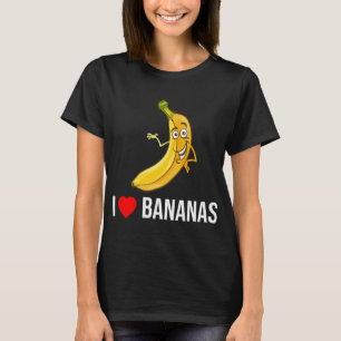 Funny I Kärlek Bananas Heart Banana Tropical Fruit T Shirt