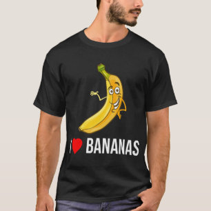 Funny I Kärlek Bananas Heart Banana Tropical Fruit T Shirt