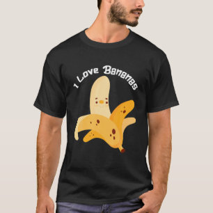 Funny I Kärlek Bananas Trendig Banana Tropical Fru T Shirt