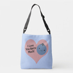 Funny I Kärlek Du Berry Mycket Cute Kawaii Blueber Axelväska