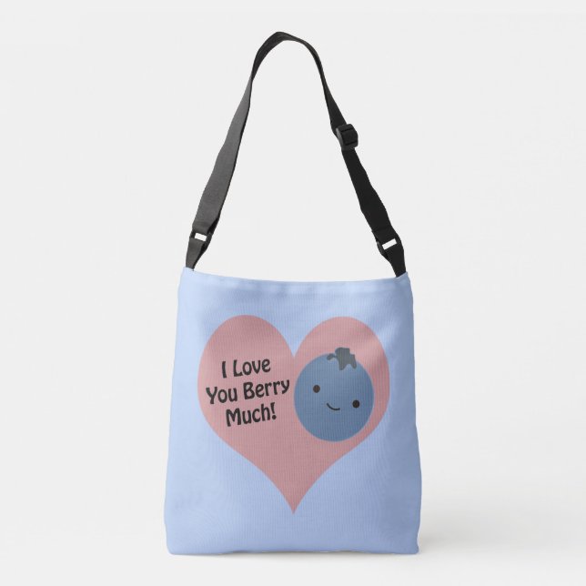 Funny I Kärlek Du Berry Mycket Cute Kawaii Blueber Axelväska (Baksida)