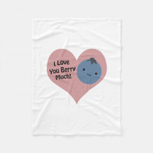 Funny I Kärlek Du Berry Mycket Cute Kawaii Blueber Fleecefilt