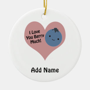Funny I Kärlek Du Berry Mycket Cute Kawaii Blueber Julgransprydnad Keramik