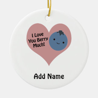 Funny I Kärlek Du Berry Mycket Cute Kawaii Blueber Julgransprydnad Keramik
