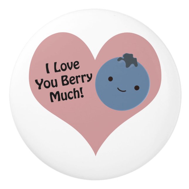 Funny I Kärlek Du Berry Mycket Cute Kawaii Blueber Knopp (Framsidan)