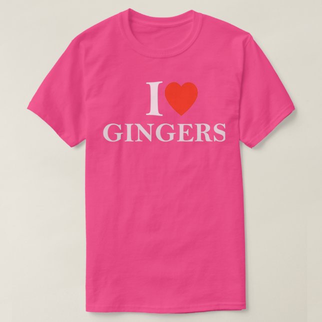 Funny I Kärlek Gingers Heart Rödhårig Älskare Hair T Shirt (Design framsida)