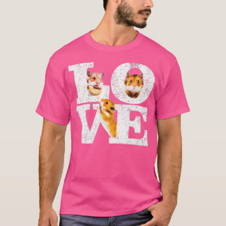 Funny I Kärlek Hamsters Gift Cute Hamster Djurälsk T Shirt