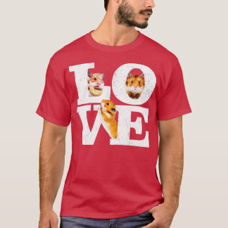 Funny I Kärlek Hamsters Gift Cute Hamster Djurälsk T Shirt