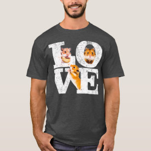 Funny I Kärlek Hamsters Gift Cute Hamster Pet T Shirt