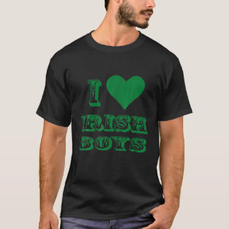 Funny I Kärlek Irish Boys St patrick's day Heart S T Shirt