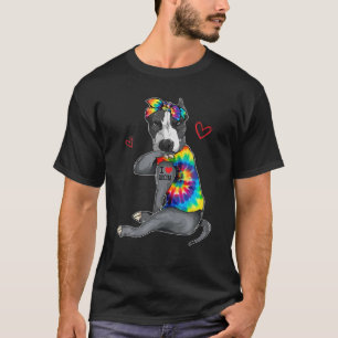 Funny I Kärlek Mamma Tattoo Pitbull Hund Owner Mot T Shirt