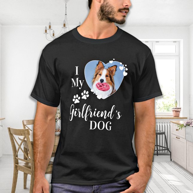 Funny I Kärlek Min flickvän Hund älskare Pet Photo T Shirt (Skapare uppladdad)