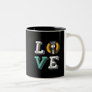 Funny I Kärlek Miniature Schnauzer I Heart Hund äl Två-Tonad Mugg