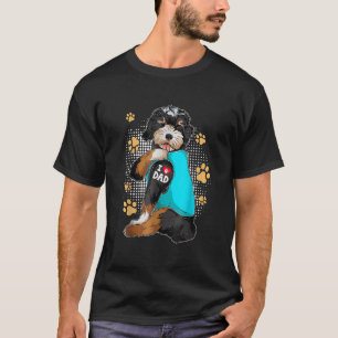 Funny I Kärlek Pappa Tattoo Bernedoodle Hundägare  T Shirt