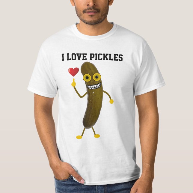 Funny I Kärlek Pickle-Tecknad T Shirt (Framsida)