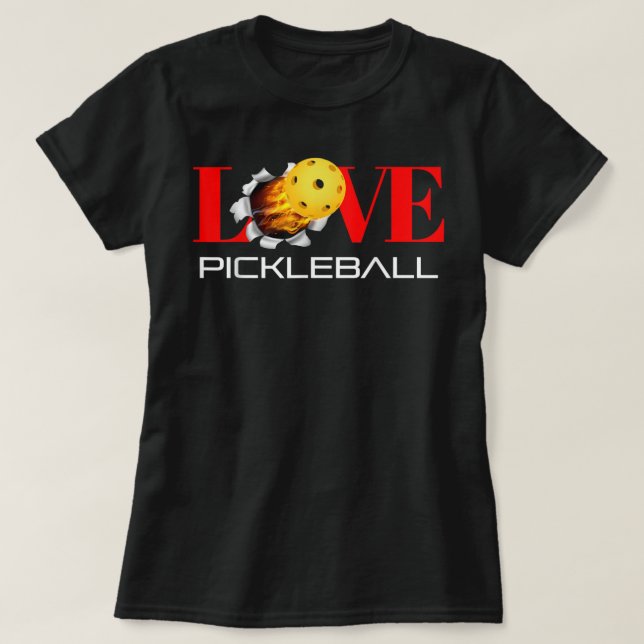 Funny I Kärlek Pickleball 391 T Shirt (Design framsida)