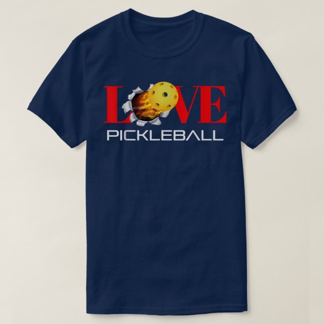 Funny I Kärlek Pickleball T Shirt (Design framsida)
