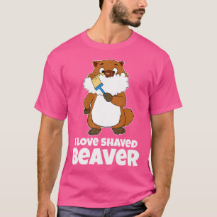Funny I Kärlek Shaved Beaver Raccoon Razor T Shirt