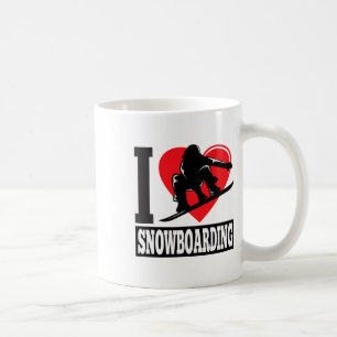 Funny I Kärlek Snowboarding - Snö Älskare Gift Kaffemugg