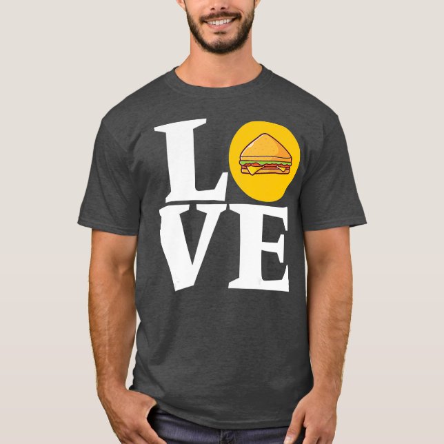 Funny I kärlek Sub Sandwiches Submarine Sandwich T Shirt (Framsida)