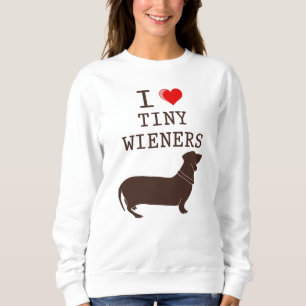 Funny I Kärlek Tiny Wiener Dachshund Hund T Shirt