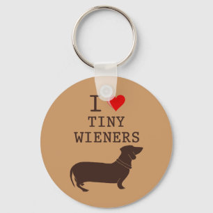 Funny I Kärlek Tiny Wiener Dachshund Nyckelring