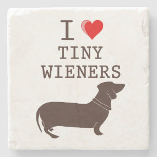 Funny I Kärlek Tiny Wiener Dachshund Stenunderlägg