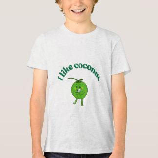 Funny "I Like Coconuts" Kids T-Shirt – Cute Green