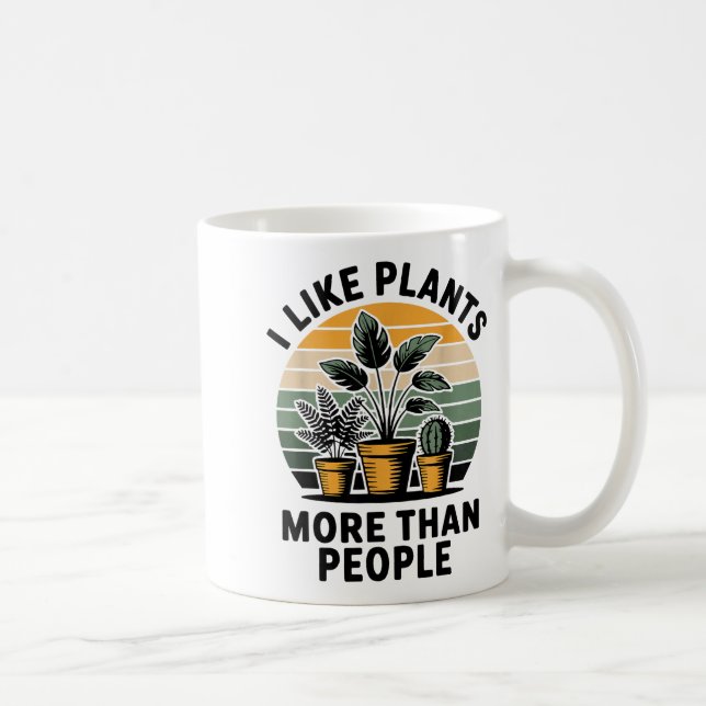 Funny I Like Plants More Than People Design  Kaffemugg (Höger)