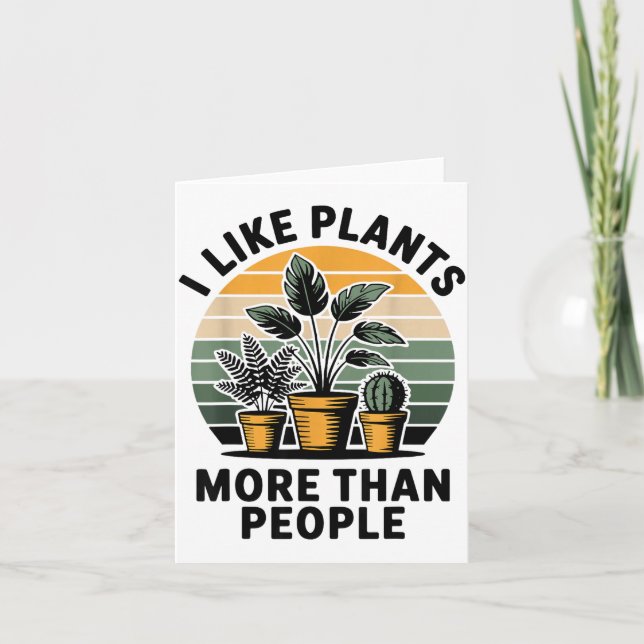 Funny I Like Plants More Than People Design  Kort (Framsida)