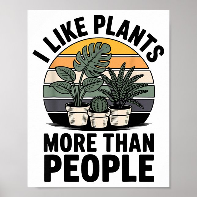 Funny I Like Plants More Than People Design  Poster (Framsidan)